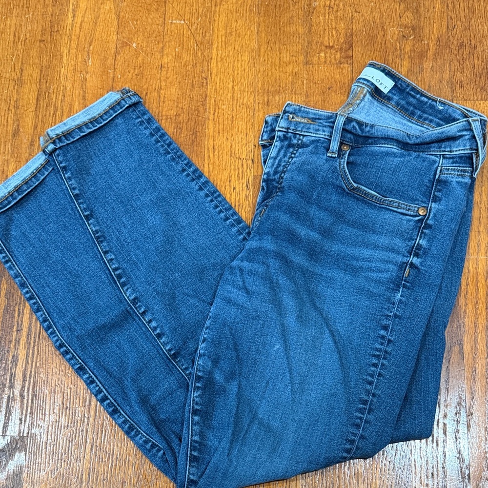 LOFT Women's Deep Blue Straight Leg Jeans